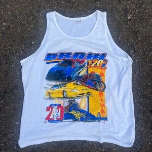 90s drag racing graphic tank top